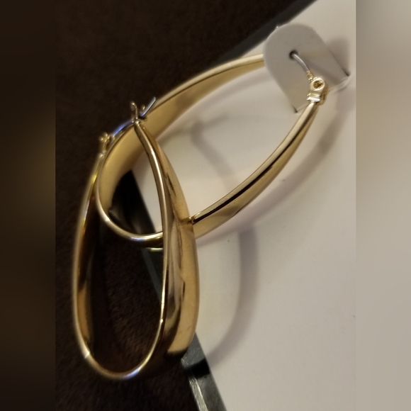 NAPIER GOLDTONE HOOP EARRINGS- 2 PAIRS - BRAND NEW ON CARDS - CLICK-TOP - Picture 3 of 8